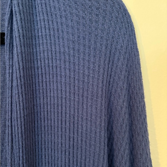 Anthropologie | Sunday in Brooklyn Blue Minnie Waffle Cardigan, Size Medium - Picture 10 of 11